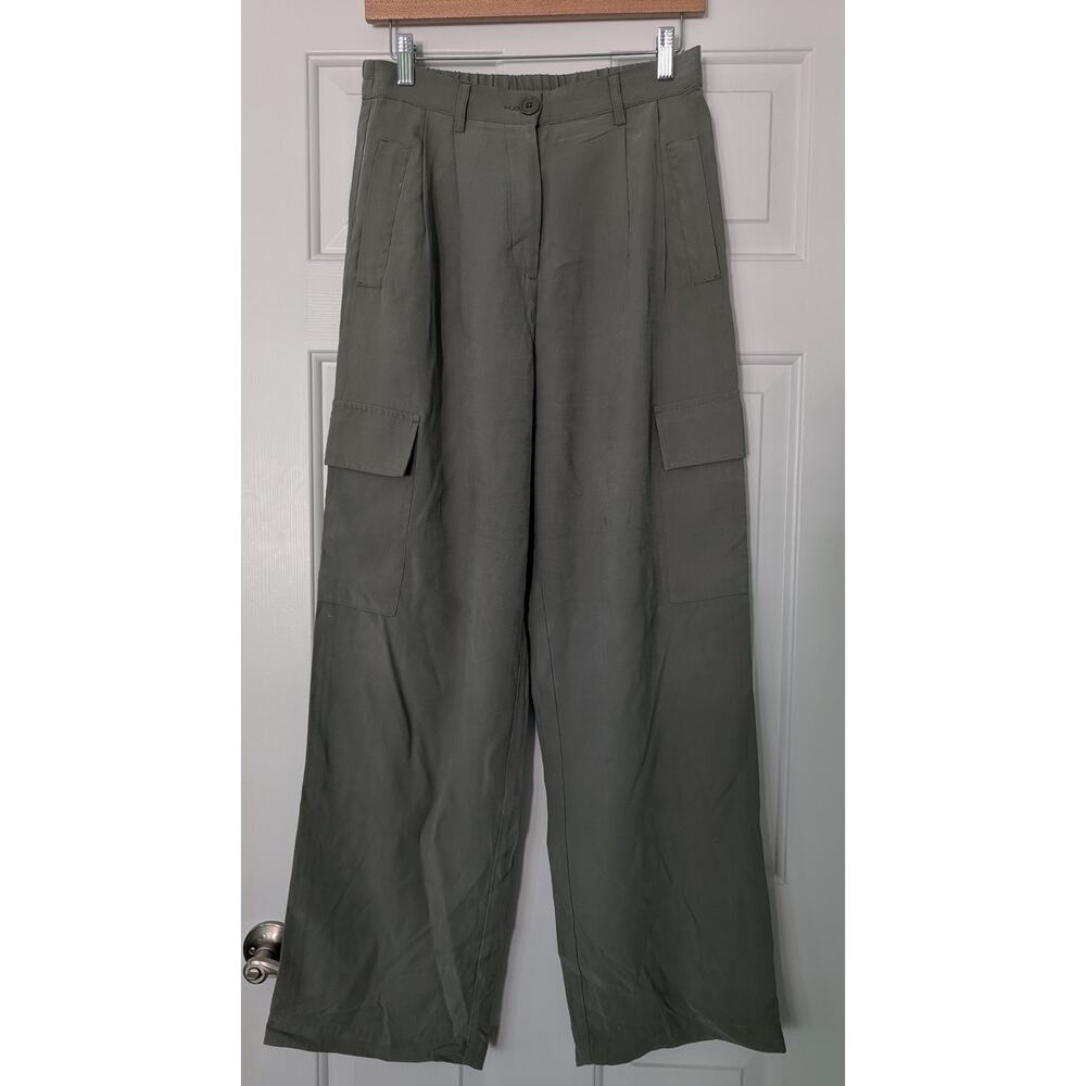Steve Madden Green Wide Leg Cargo Utility Pants